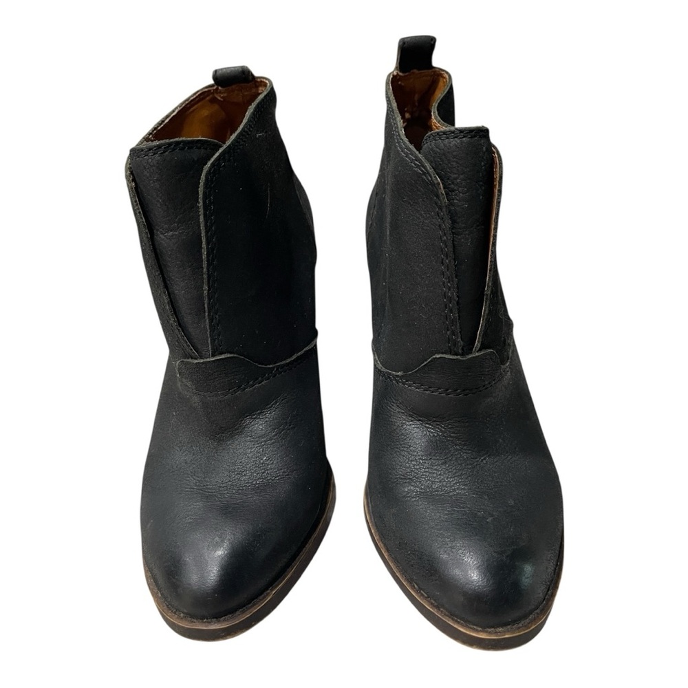 Lucky Brand Women’s Black Nubuck Suede Booties – Block Heel Ankle Boots Size 5.5